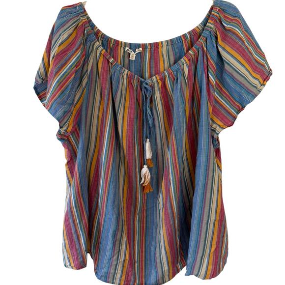 Seven Size 3X striped multicolor Babydoll top - Picture 1 of 8